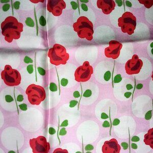 Sweet Silk Square Scarf with Red Roses